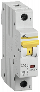 Автоматический выключатель IEK ВА47-60M 20А 1п 6кА, C MVA31-1-020-C