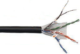 Кабель витая пара LANMASTER U/UTP 5E, 4x2 PE, черный, 305 м/уп. LAN-5EUTP-WP-OUT