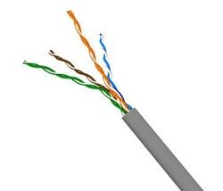Кабель витая пара TWT F/UTP 6, 4x2 PVC, серый, 305 м/уп. TWT-6FTP-GY
