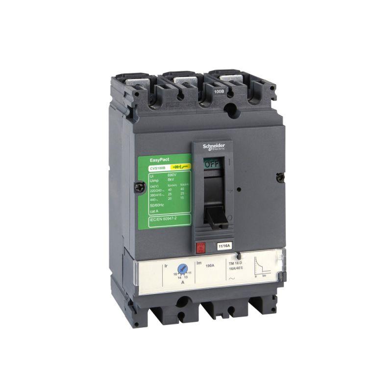 Автоматический выключатель Schneider Electric EasyPact CVS 100B 25кА, 3P, TM16D LV510300