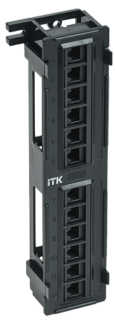 Патч-панель ITK настенная кат.5Е UTP, 12 портов (IDC Dual)