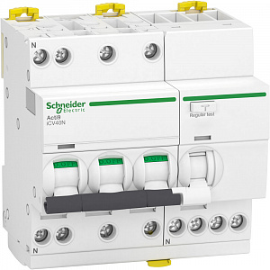Дифференциальный автоматический выключатель Schneider Electric Acti 9 iCV40 3п+N 16A 30мА, тип A, 6кА, C A9DC3716