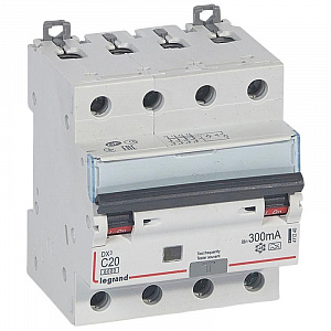 Дифференциальный автоматический выключатель Legrand DX3 4п C 20А 300мА тип A 10кА 411240