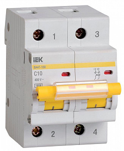 Автоматический выключатель IEK KARAT ВА47-100 10А 2п C, 10 кА MVA40-2-010-C