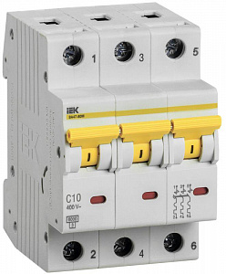 Автоматический выключатель IEK ВА47-60M 10А 3п 6кА, C MVA31-3-010-C
