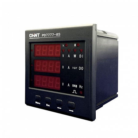 Прибор измерительный многофункциональный CHINT PD7777-8S4 3ф 5А RS-485 120х120 LED дисплей 380В