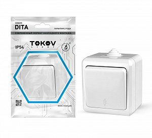 Переключатель 1-клавишный ОП Dita IP54 10А 250В бел. TOKOV ELECTRIC TKL-DT-P1-C01-IP54