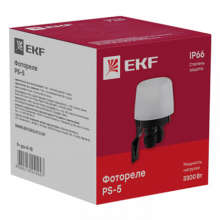 Фотореле EKF PROxima PS-5 15А 3300Вт IP66