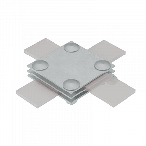 Соединитель крестообразный КМ-Профиль 3XS-B40 HD для полосы до 40мм с 3 пластинами горячеоцинкованная сталь MA0048