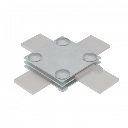 Соединитель крестообразный КМ-Профиль 3XS-B40 HD для полосы до 40мм с 3 пластинами горячеоцинкованная сталь