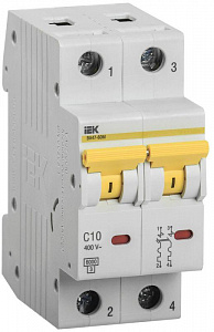 Автоматический выключатель IEK ВА47-60M 10А 2п C, 6кА MVA31-2-010-C