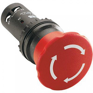 Кнопка аварийного останова ABB CE4T-10R-02 Грибок с фиксацией 2НЗ отпускание поворотом 40мм 1SFA619550R1051