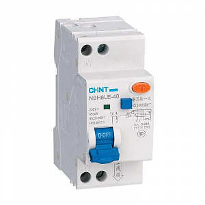 Дифференциальный автоматический выключатель CHINT NBH8LE-40 1П+N 32А 30мА, тип AC, 4.5кА, C 206065