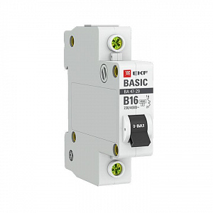Автоматический выключатель EKF 47-29 Basic 16А 1п 4.5кА, B mcb4729-1-16-B