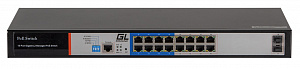 Коммутатор управляемый Gigalink 16х PoE 10/100/1000Мбит/с, 2х SFP 1000Мбит/с GL-SW-G205-16P