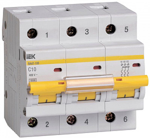 Автоматический выключатель IEK ВА47-100 10А 3п 10кА, C MVA40-3-010-C