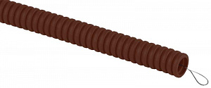 Труба гофрированная ЭРА ПВХ легкая 20 мм, с протяжкой дуб, 25 м/уп. Б0043215