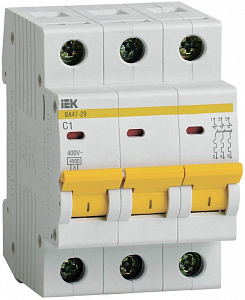 Автоматический выключатель IEK ВА47-29 1А 3п 4.5кА, C MVA20-3-001-C