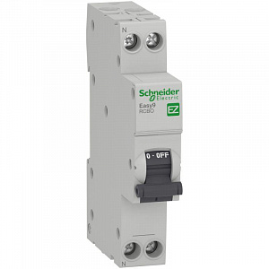Дифференциальный автоматический выключатель Schneider Electric Easy9 2п (1P+N) C 25А 30мА тип AC 4.5кА EZ9D33625
