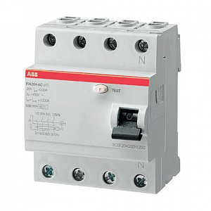 Выключатель дифференциального тока ABB FH204 4п 63A 30мА тип AC, FH204 AC-63/0.03 2CSF204002R1630