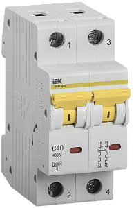 Автоматический выключатель IEK ВА47-60M 40А 2п 6кА, C MVA31-2-040-C