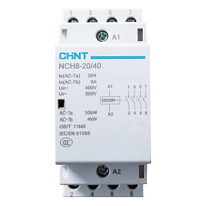 Контактор CHINT NCH8-20/40 20А 4НО, 220-240В AC, 50Гц 256085