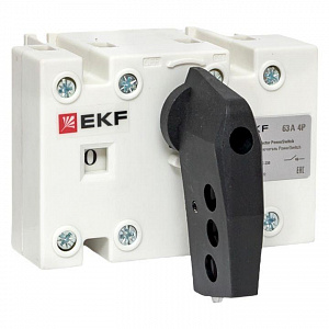 Рубильник-выключатель EKF PROxima PowerSwitch 4п 63А с рукояткой управления для прямой установки psds-63-4