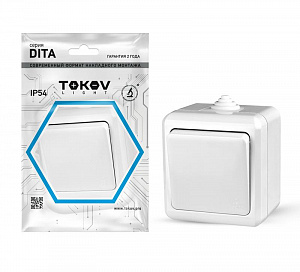 Выключатель 1-клавишный ОП Dita IP54 10А 250В бел. TOKOV ELECTRIC TKL-DT-V1-C01-IP54