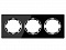 Рамка OneKeyElectro Garda 3 поста горизонтальная стеклянная черный 2E52301303