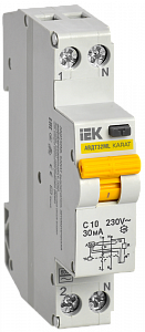 Дифференциальный автоматический выключатель IEK KARAT АВДТ32ML 1П+N 10А 30мА, тип AC, 6кА, B MVD12-1-010-B-030