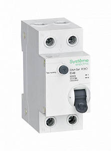 Дифференциальный автоматический выключатель Systeme Electric City9 Set 2п (1P+N) C 40А 30мА тип A 4.5кА 230В C9D55640