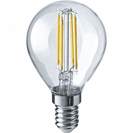 Лампа светодиодная филаментная 80 886 OLL-F-G45-08-230-2.7K-E14 8Вт шар прозрачная 2700К тепл. бел. E14 800лм 220-240В ОНЛАЙТ