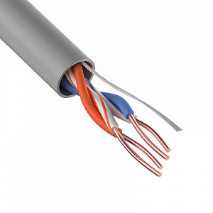 Кабель витая пара Rexant U/UTP 5E 2х2х24AWG PVC серый 01-0023