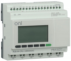 Контроллер программируемый логический ONI PLR-M. CPU DI12/DO06(R) 24В DC PLR-M-CPU-18R00ADC