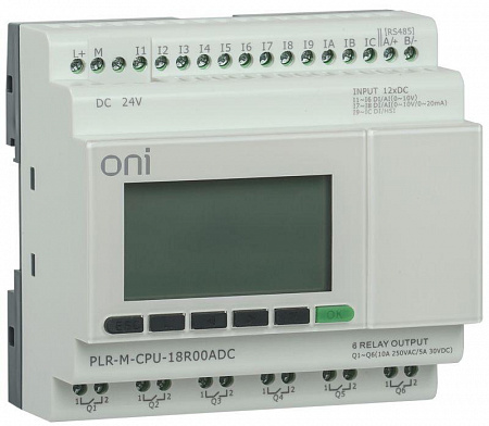 Контроллер программируемый логический ONI PLR-M. CPU DI12/DO06(R) 24В DC