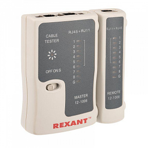 Тестер кабеля Rexant RJ45+RJ11, HT-C004, TL-468 12-1006