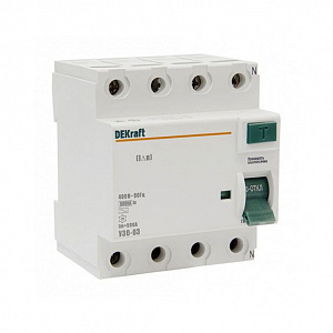 Выключатель дифференциального тока DEKraft УЗО-03 4П 16А 30мА тип AC, 6кА 14232DEK