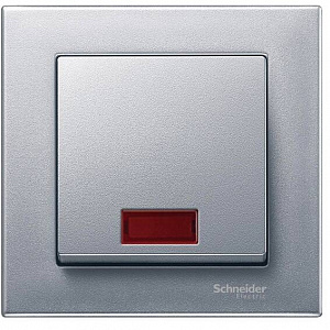 Клавиша с линзой Schneider Electric Merten SM скрытый монтаж, алюминий MTN433860