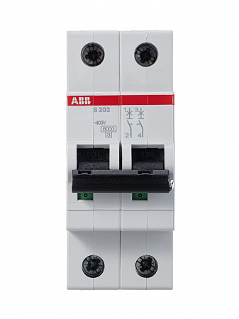 Автоматический выключатель ABB S202 16А 2п 6кА, В, S202-B16