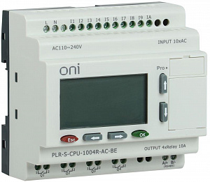 Реле логическое ONI PLR-S. CPU1004(R) 220В AC с экраном PLR-S-CPU-1004R-AC-BE