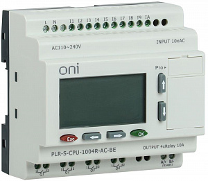 Реле логическое ONI PLR-S. CPU1004(R) 220В AC с экраном PLR-S-CPU-1004R-AC-BE