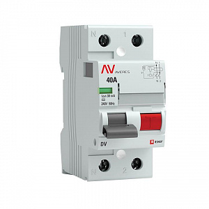 Выключатель дифференциального тока EKF Averes DV 2п 40А 30мА тип AC, электромеханический rccb-2-40-30-ac-av
