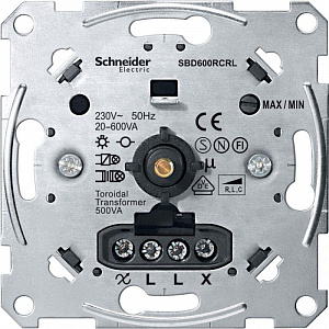 Механизм поворотного светорегулятора-переключателя Schneider Electric Merten, 600 Вт, скрытый монтаж MTN5139-0000