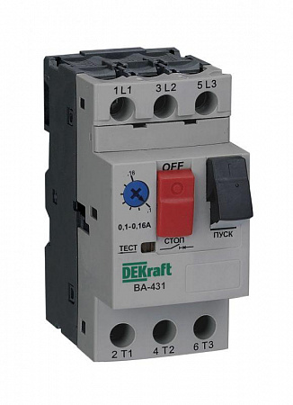 Автоматический выключатель защиты двигателя DEKraft ВА431-2.5A-4A