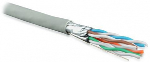 Кабель витая пара Hyperline U/FTP 6, 4х2х23AWG LSZH нг(А)-HF UFTP4-C6-S23-IN-LSZH-GY-500, серый 47958