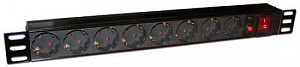 Блок розеток Lanmaster 8 розеток, 19" с выключателем TWT-PDU19-10A8P