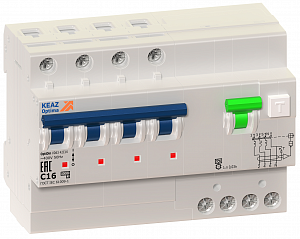 Дифференциальный автоматический выключатель КЭАЗ OptiDin VD63 4П 32А 30мА, тип А, 6кА, C, с защитой от сверхтоков 103479