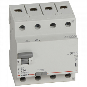 Выключатель дифференциального тока Legrand RX3 4П 63А 30мА тип AC 402064
