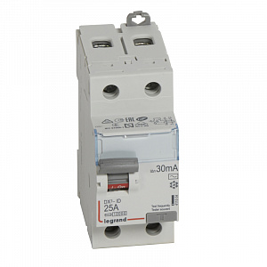 Выключатель дифференциального тока Legrand DX3 2П 25А 30мА тип AC 411504