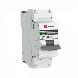 Автоматический выключатель EKF ВА 47-100 PROxima 100А 1п 10кА, C mcb47100-1-100C-pro